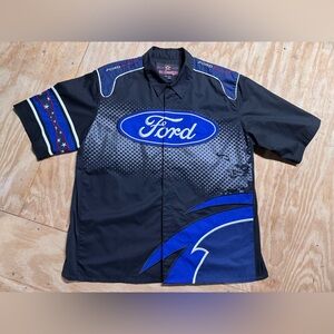 🔥Vintage JH DESIGN Ford Racing Shirt Mens 2XL Rare Black Blue NICE 🔥